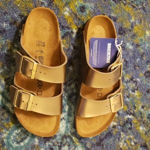 Birkenstock Arizona Metallic Taupe Sandals
